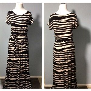 Design History Watercolor Stripe Maxi Dress NWT